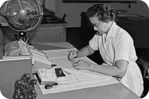 photo de Katherine Johnson au travail