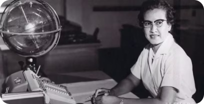 Katherine Johnson travaillant