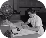 photo de Katherine Johnson qui travaille